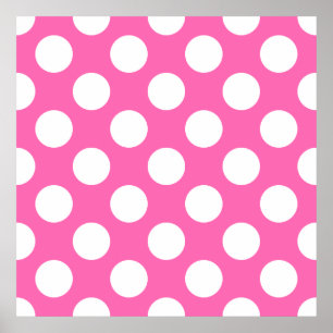 Hot Pink Polka Dots Poster
