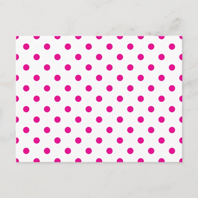 Hot Pink Polka Dots Postkarte (Vorderseite)