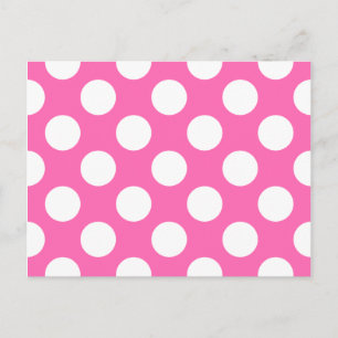 Hot Pink Polka Dots Postkarte