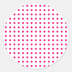 Hot Pink Polka Dots Runder Aufkleber