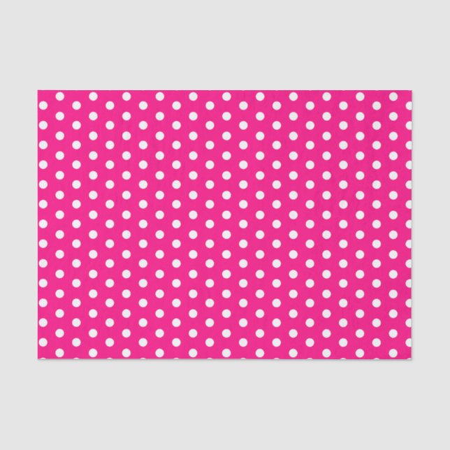 Hot Pink Polka Dots Seidenpapier (Vorderseite)