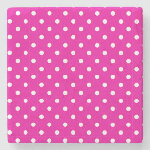 Hot Pink Polka Dots Square Untersetzer