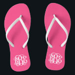 Hot Pink Preppy Script Monogram Flip Flops<br><div class="desc">BITTE KONTAKTIEREN SIE MICH VOR DER BESTELLUNG MIT IHREN MONOGRAMM-INITIALEN IN DIESER BESTELLUNG: ERSTENS, ZULETZT, MITTLERWEILE. Ich werde Ihre Monografie anpassen und Ihnen den Link zu bestellen. Bitte warten Sie bis ich Ihnen den Link mit Ihrem individuellen Design geschickt habe. Niedliche Preppy drehe Sandalen personalisiert mit einem benutzerdefinierten Skript-Monogramm drehen....</div>