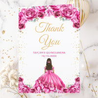 Hot Pink Princess Floral Quinceñera