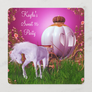 Hot Pink Princess Sweet 16 Geburtstagsparty Einladung