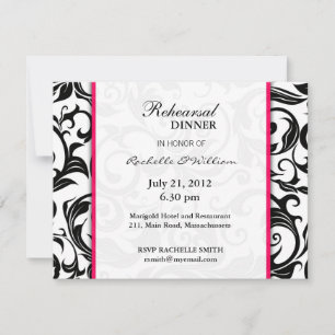 Hot Pink Probe Dinner Card wirbeln Einladung