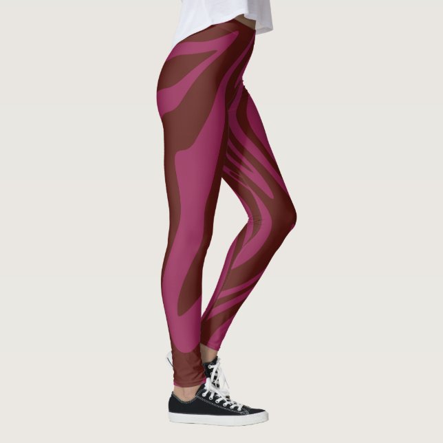 Hot pink &purple zebra print pattern  leggings (Rechts)