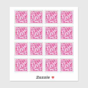 Hot Pink QR Code Laser Cut Vinyl Aufkleber