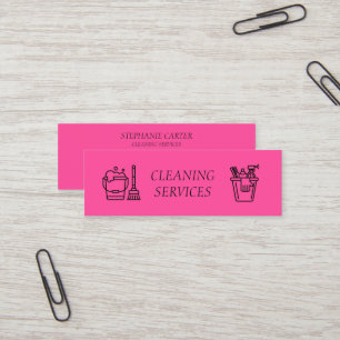 Hot Pink Reinigungsdienstleistungsunternehmen  Mini Visitenkarte
