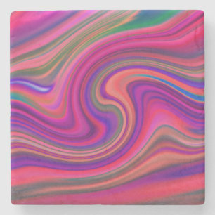 Hot Pink Retro Swirt Epicenter Steinuntersetzer