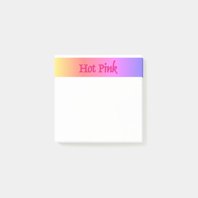 Hot Pink Reverse White Notizblöcke Post-it Klebezettel (Vorderseite)