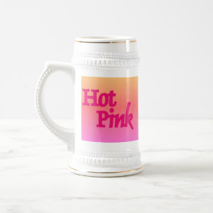 Hot Pink Reverse White Stein Gold Trimmung Bierglas