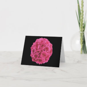 Hot Pink Rose Bouquet Notecard Karte