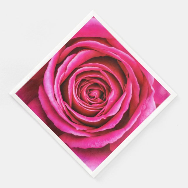 Hot Pink-Rose Serviette (Ecke)