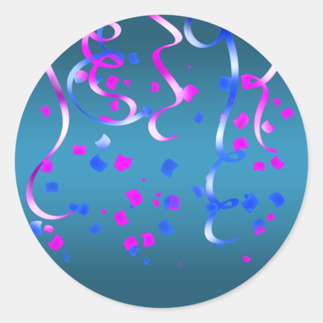 Hot Pink Royal Blue Confetti Stickers (Vorderseite)