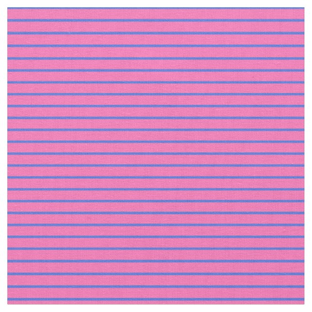 Hot Pink & Royal Blue Muster Streifen Stoff (Nahaufnahme)