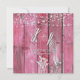 Hot Pink Rustic Holz String Lights Speichern Sie d