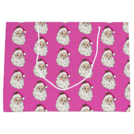 Hot Pink Santa Große Geschenktüte