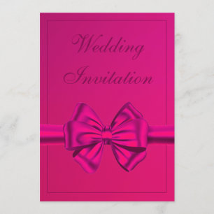 Hot Pink Satin Bow - Hochzeit Einladung