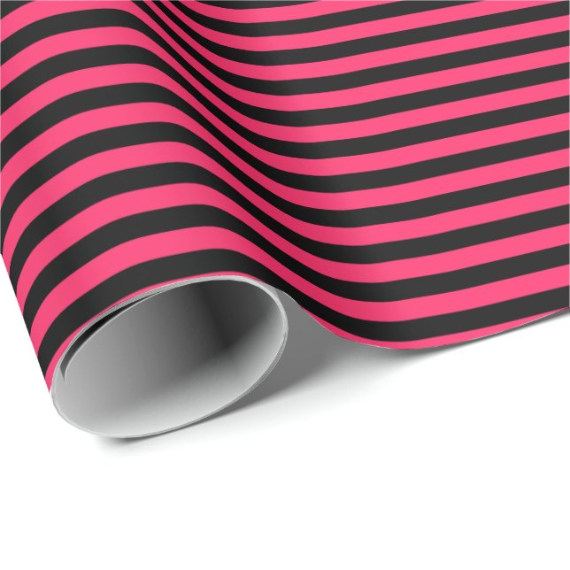 Hot Pink | Schleifpapier für schwarze Streifen Geschenkpapier (Rolleneckpunkt)
