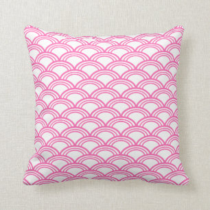 Hot Pink Seigaiha Pattern Kissen