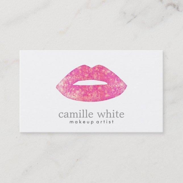 Hot Pink Sequel Lips Beauty Visitenkarte (Vorderseite)