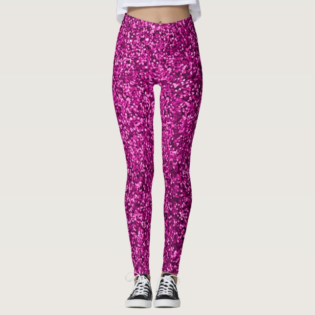 Hot-Pink-Sequenzierung Leggings (Vorderseite)