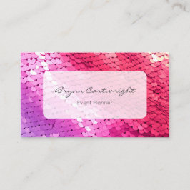Hot Pink Sequin Business Card Lila Mode-Glam Visitenkarte