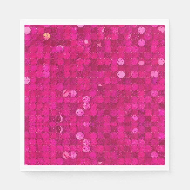 Hot Pink Sequin Serviette (Vorderseite)