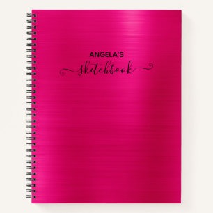 Hot Pink Shimmer Ombre Foil Sketch Notizbuch