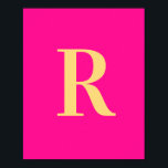 Hot Pink Simple Monogram Poster<br><div class="desc">Das ist ein einfaches, modernes, personalisiertes Monogramm-Design. Dieses stilvolle Design in trendigem heißen Rosa/Fuchsia mit stilvoller Typografie. Es ist ideal für ein personalisiertes Geschenk oder ideal als niedliche Wohngestaltung für sich. Fügen Sie einfach Ihren Anfangsbuchstaben hinzu, indem Sie ihn in dieses Textfeld eingeben. Karo aus dem Entwurfsbearbeitungsprogramm, um die Farbe...</div>