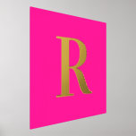Hot Pink Simple Monogram Real Gold Foliendrucke<br><div class="desc">Das ist ein einfaches, modernes, personalisiertes Monogramm-Design. Dieses stilvolle Design ist in trendigem heißen Rosa/Fuchsia mit stilvoller Goldfolien-Typografie. Es ist ideal für ein personalisiertes Hauswärmespielen oder ideal als niedliche Wohngestaltung, Wandkunstgeschenk für sich. Fügen Sie einfach Ihren Anfangsbuchstaben hinzu, indem Sie ihn in dieses Textfeld eingeben. Karo aus dem Entwurfsbearbeitungsprogramm, um...</div>