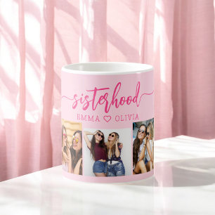 Hot Pink Sisterhood Schwestern 3 FotoCollage Kaffeetasse