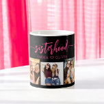Hot Pink Sisterhood Schwestern 3 FotoCollage Kaffeetasse<br><div class="desc">Feiern Sie die Schwesternschaft mit den Schwestern 3 Foto Collage Keepake Geschenk Kaffee Tasse. Diese lebendige Tasse besticht durch eine atemberaubende Collage aus drei hochgeschätzten Fotos, in denen besondere Momente mit Ihren Schwestern vereint werden. Das warme rosa Design sorgt für eine lustige und stilvolle Touch und macht sie zu einem...</div>
