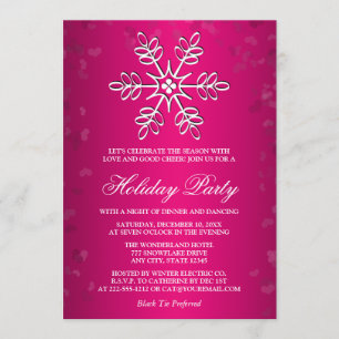 HOT PINK SNOWFLAKE FERIENPARTEI EINLADUNG