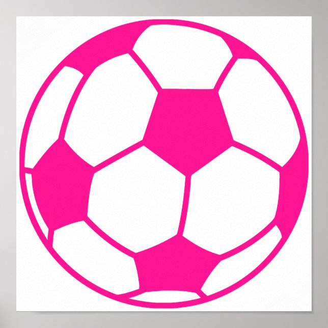 Hot Pink Soccer Ball Poster (Vorne)