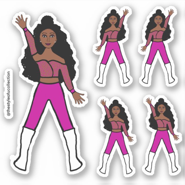 Hot Pink Spark Dancer Stickers #1 Aufkleber (Vorderseite)