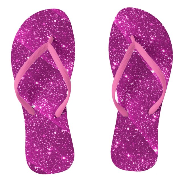 Hot Pink Sparkle Flip Flops (Fußbett)