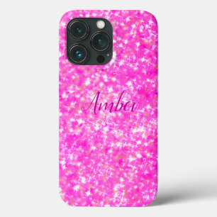 Hot Pink Sparkle Glitzer Elegante Personalisiert Case-Mate iPhone Hülle