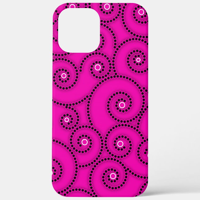 Hot Pink Spiral Phone Case (Rückseite)
