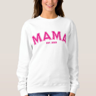 Hot Pink Sports Style Kontur Mama Sweatshirt
