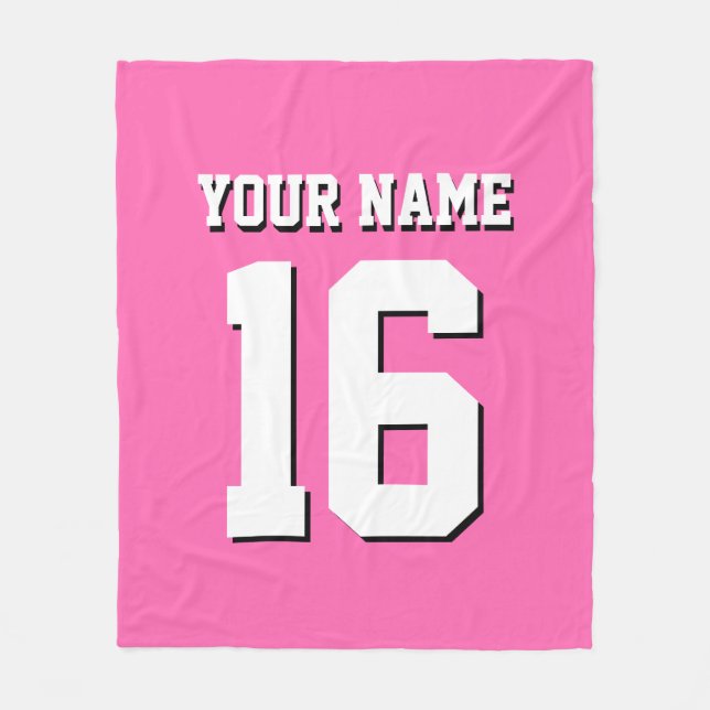 Hot Pink Sporty Team Jersey Fleecedecke (Vorderseite)