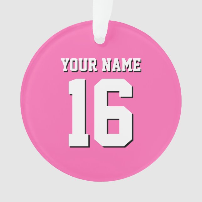 Hot Pink Sporty Team Jersey Ornament (Vorderseite)