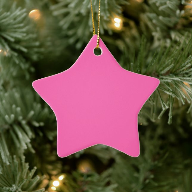 Hot Pink Star Keramik Ornament (Baum)