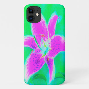 Hot Pink Stargazer Liege auf Türkis und Grün Case-Mate iPhone Hülle