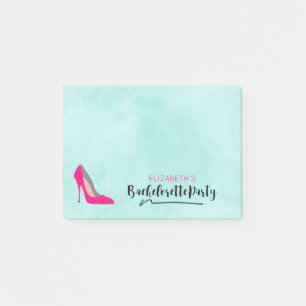Hot Pink Stiletto High Heel Junggeselinnen-Abschie Post-it Klebezettel