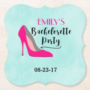 Hot Pink Stiletto High Heel Junggeselinnen-Abschie Untersetzer