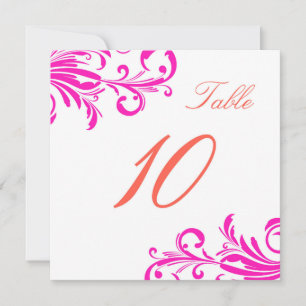 Hot Pink Swanky Wirbel Tabelle 10 Einladung