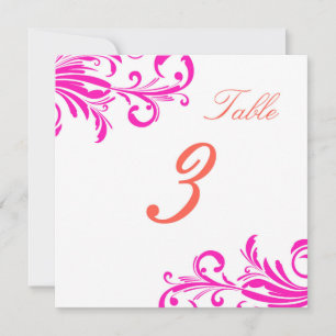 Hot Pink Swanky Wirbel Tabelle 3 Einladung