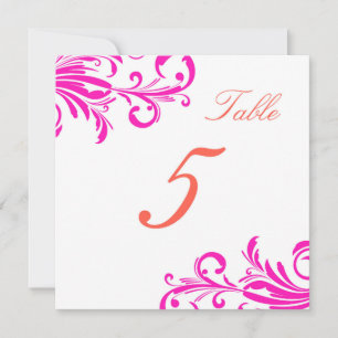 Hot Pink Swanky Wirbel Tabelle 5 Orange Einladung